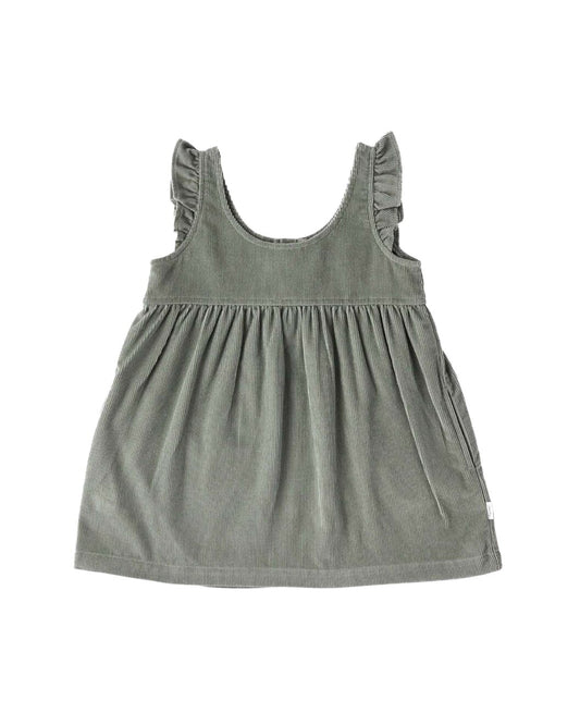 Corduroy Pinafore Dress - Sage