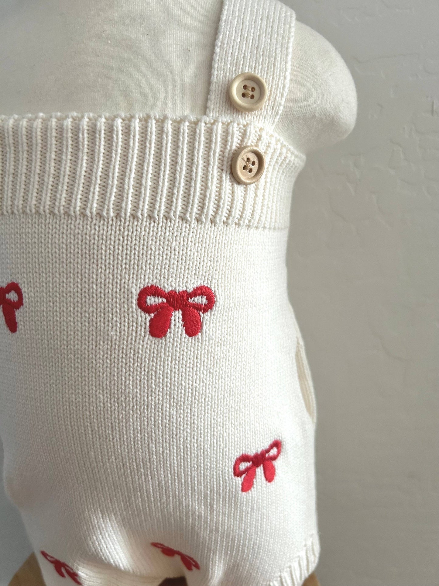Red Bow Romper: 6-12M