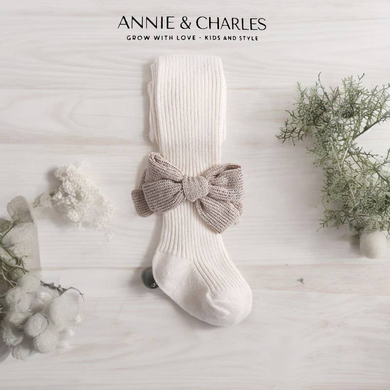 Annie & Charles® RIB TIGHTS WITH STITCH FINIA: Grey