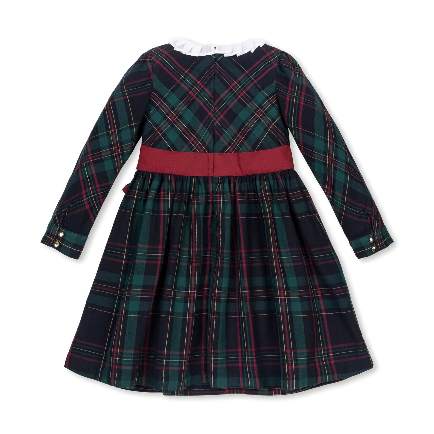 Organic Pleated Collar Party Dress - Baby: Scottish Plaid / 18-24M