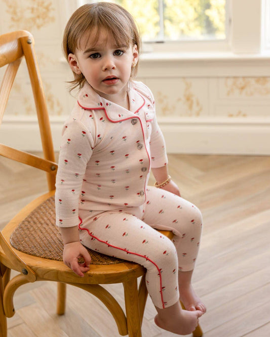 Plant Your Dreams & Grow Happy Pointelle 2 Pc Pajama Set: Pink / 2