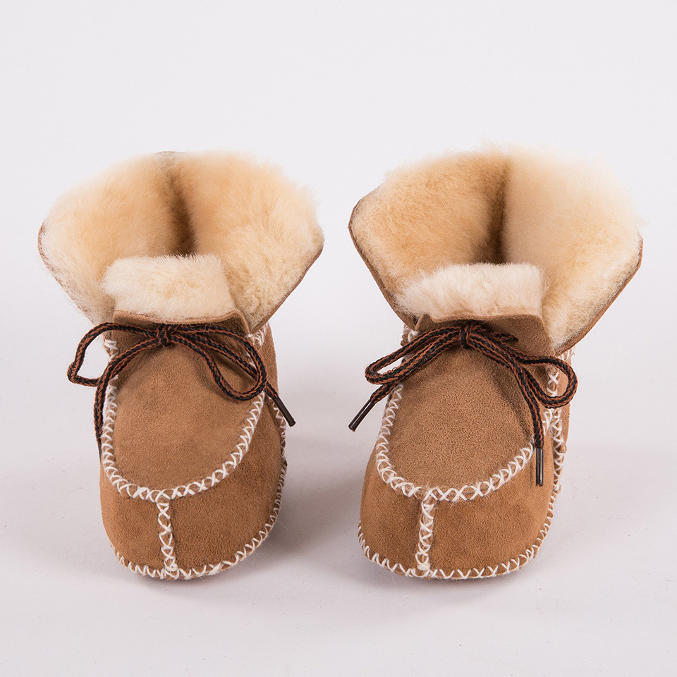 Annie & Charles® Lambskin Baby Shoes: Beige / Small