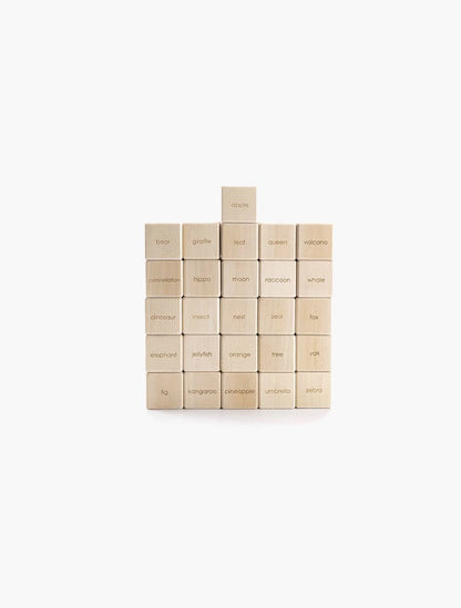 English Alphabet Block Set of Cubes for Children Wooden Toys