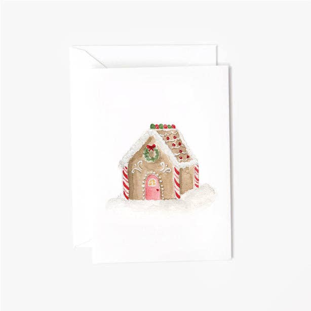 Gingerbread house mini notecard