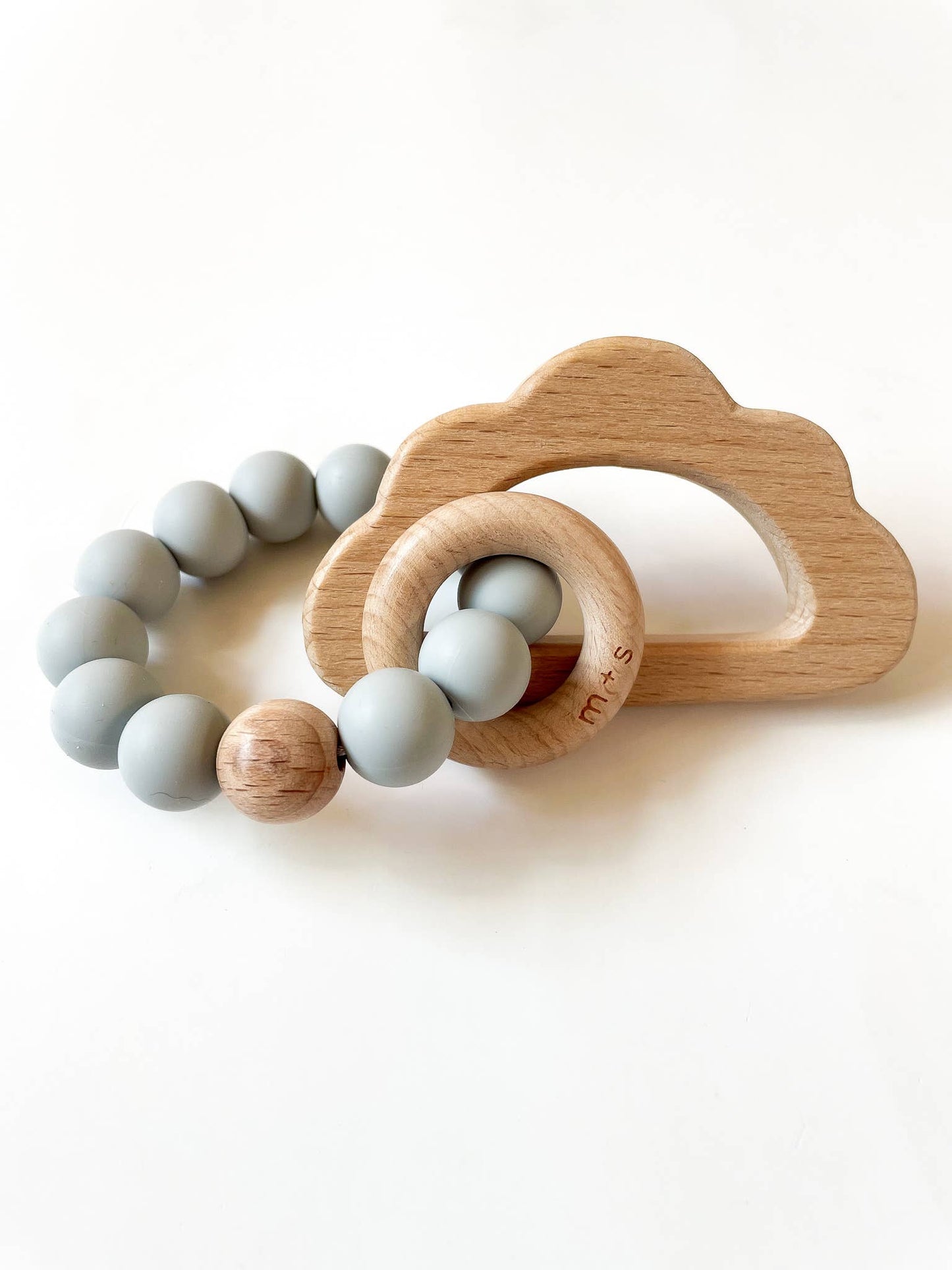 Cloud Teether-Silicone and Beech Wood: Brown