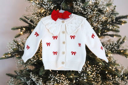 Red Bow Cardigan: 12-18 month