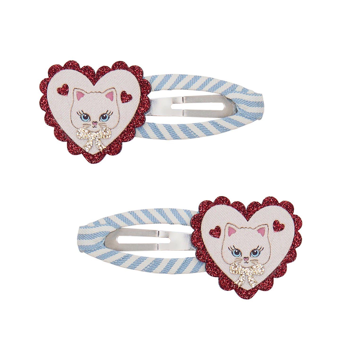 Scalloped Kitty Hair Clips