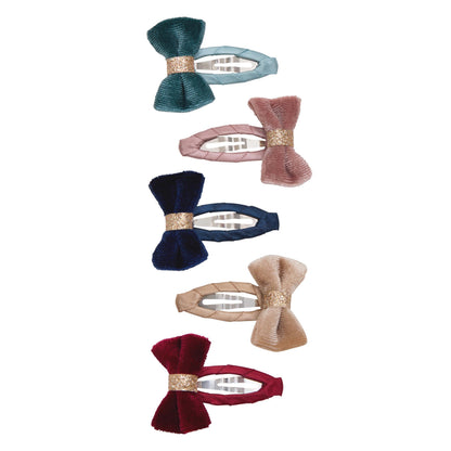 Tinkerbell Velvet Bow Mini Hair Clips