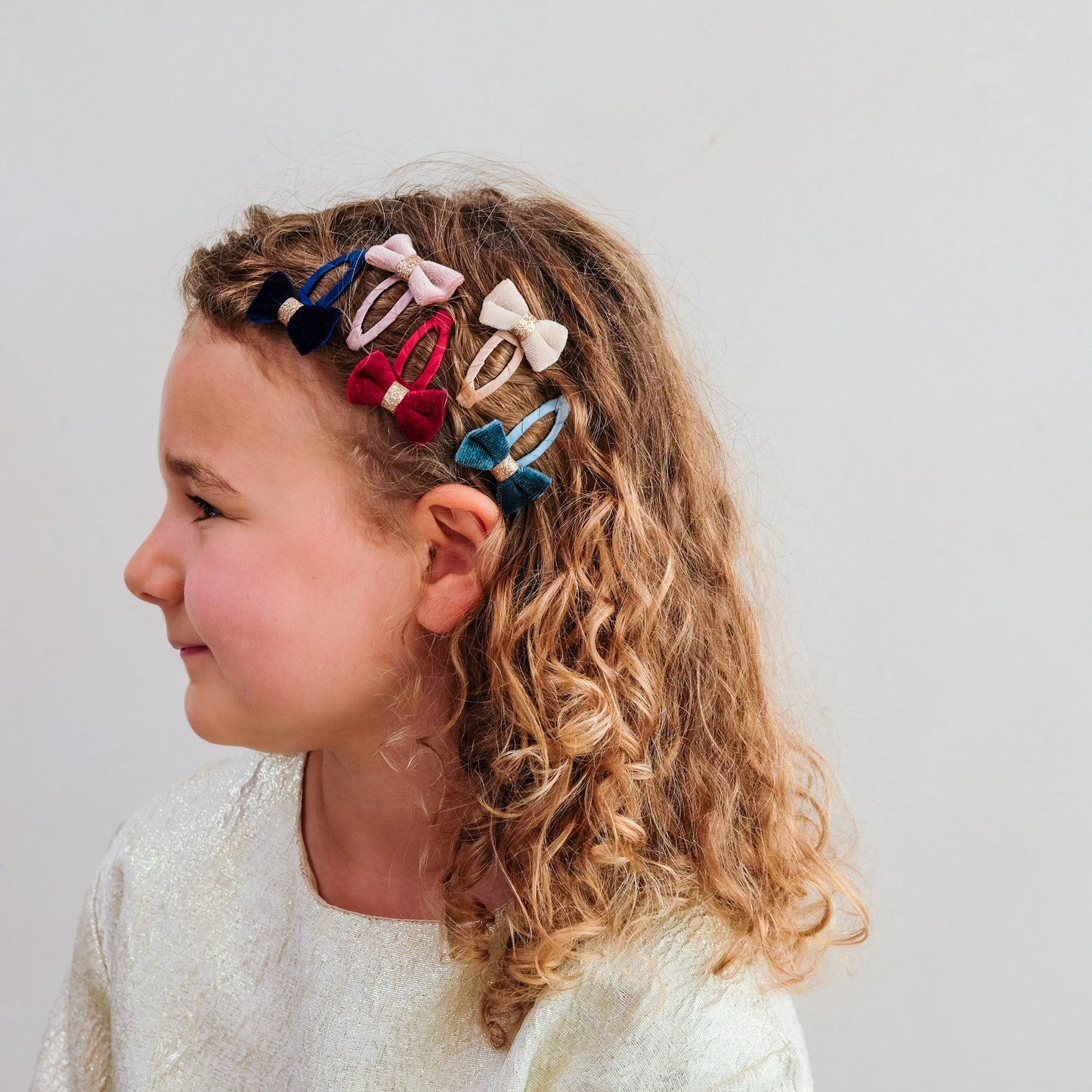 Tinkerbell Velvet Bow Mini Hair Clips