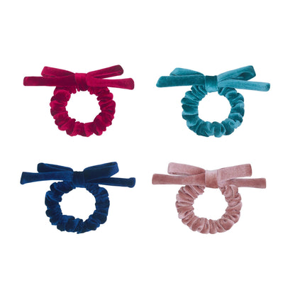 Blackberry Velvet Bow Scrunchies