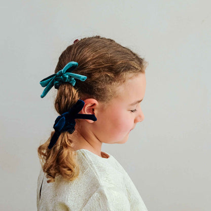 Blackberry Velvet Bow Scrunchies
