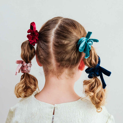 Blackberry Velvet Bow Scrunchies