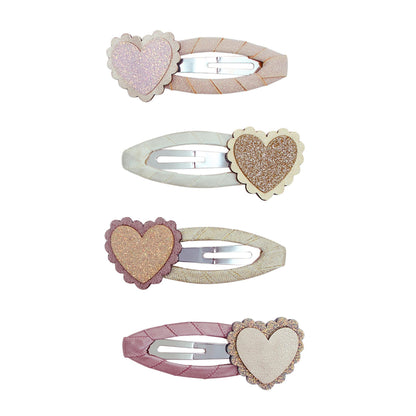 Scalloped Heart Hair Clips