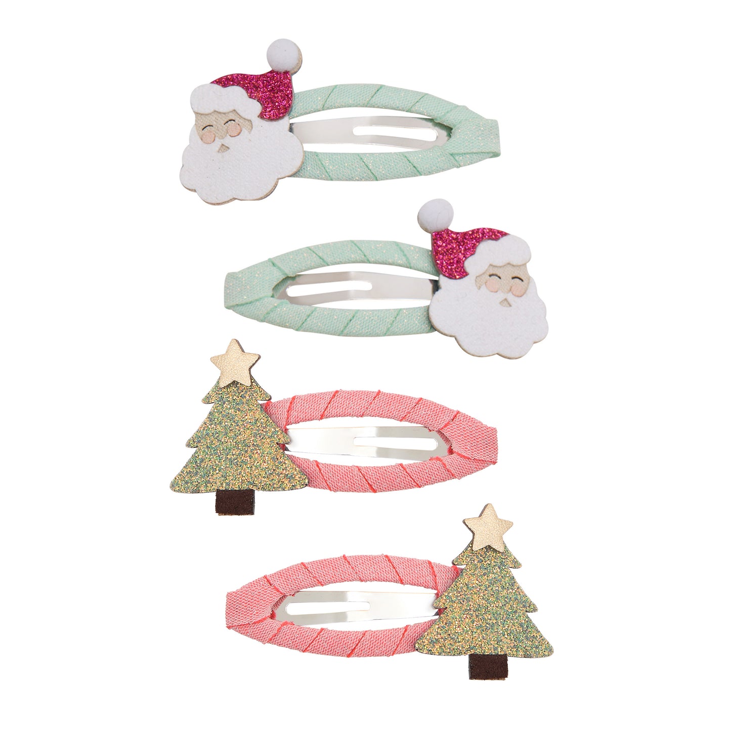 Santa And Christmas Tree Hair Clips