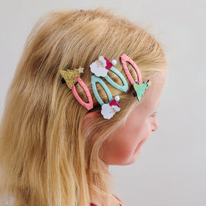 Santa And Christmas Tree Hair Clips