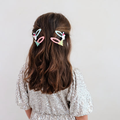 Santa And Christmas Tree Hair Clips