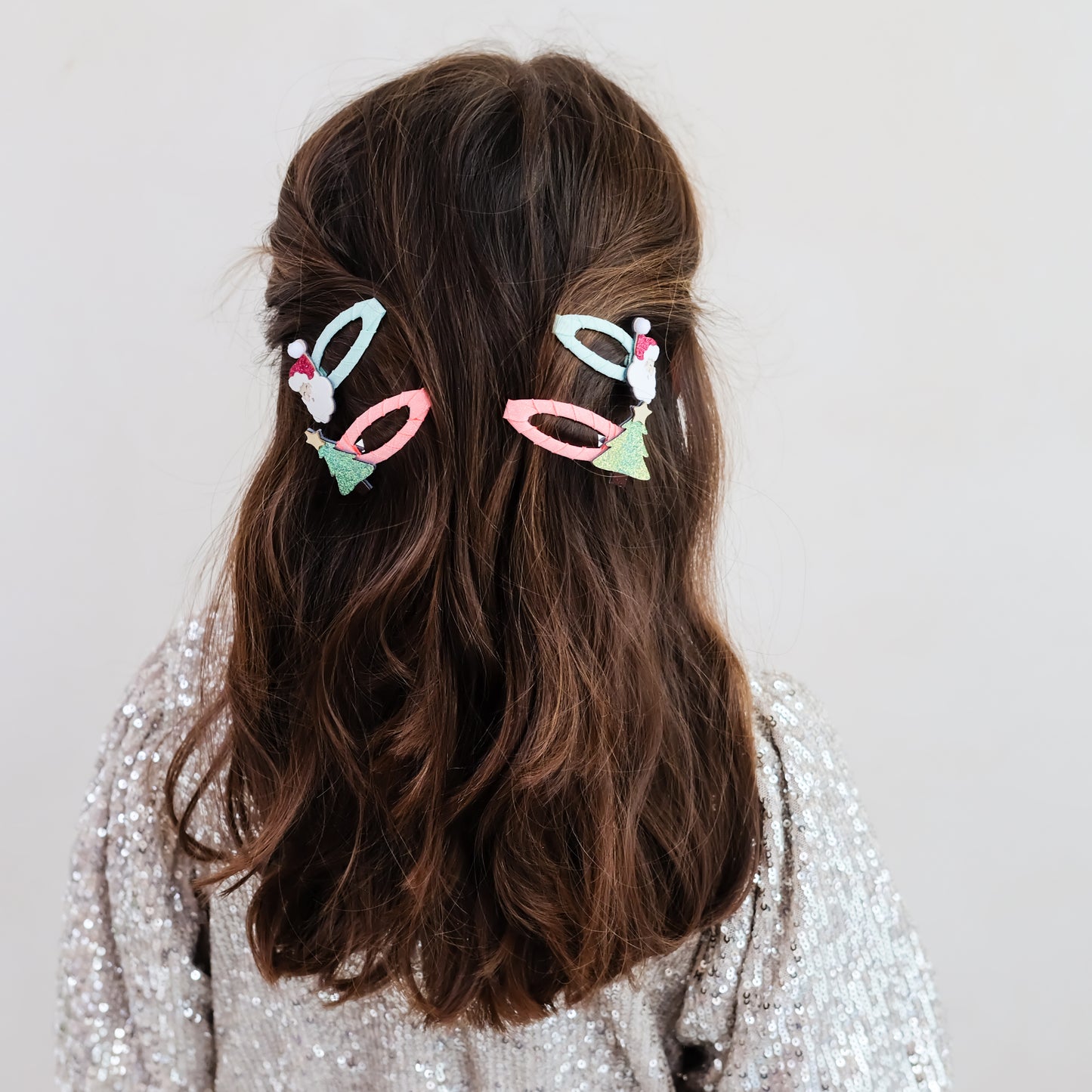 Santa And Christmas Tree Hair Clips