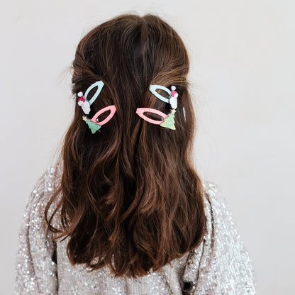 Santa And Christmas Tree Hair Clips