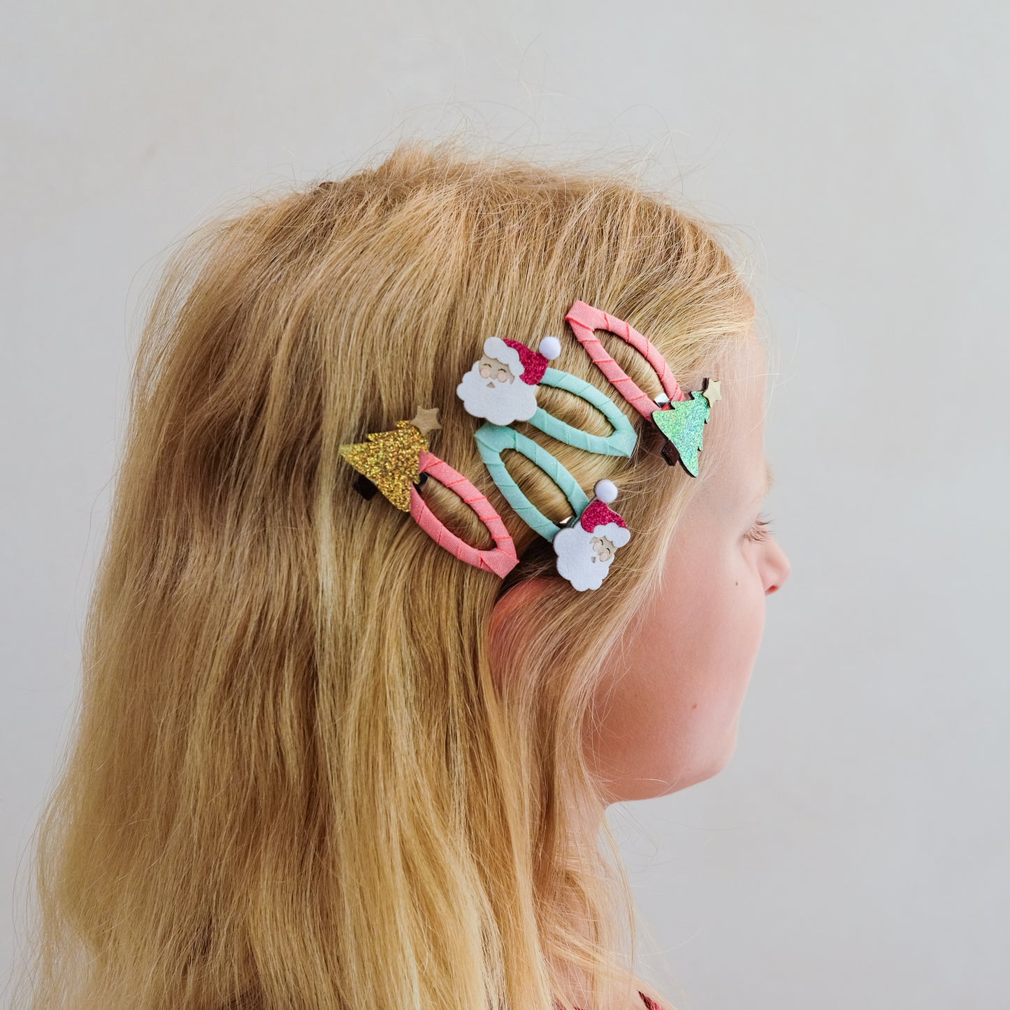 Santa And Christmas Tree Hair Clips