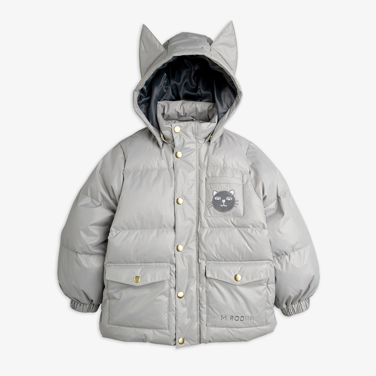 Mini Rodini Cat Ears Heavy Puffer Grey