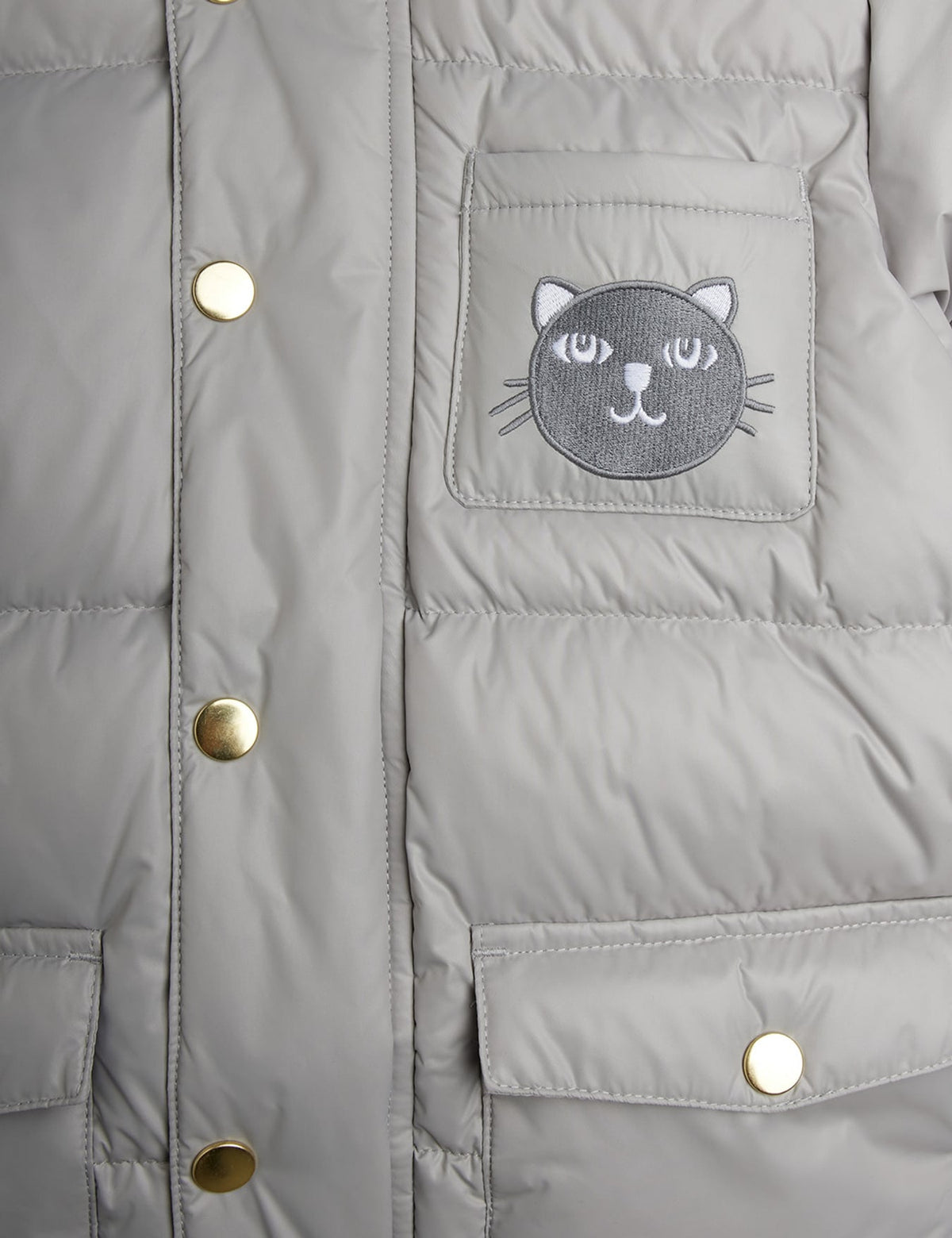 Mini Rodini Cat Ears Heavy Puffer Grey