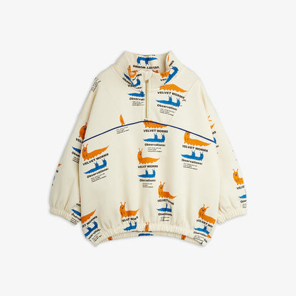 Mini Rodini Velvet Worms Half-Zip Sweatshirt Multi