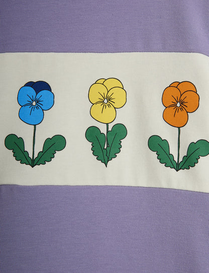 Mini Rodini Violas Panel Long Sleeve Tee Purple