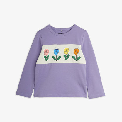 Mini Rodini Violas Panel Long Sleeve Tee Purple