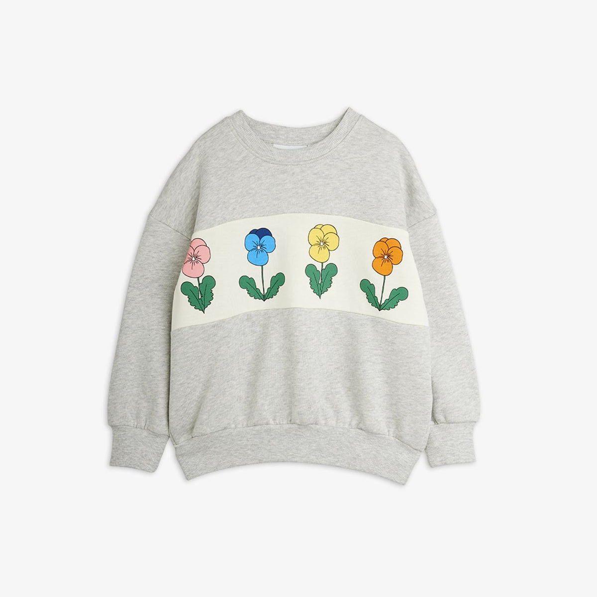 Mini Rodini Violas Panel Sweatshirt Grey Melange