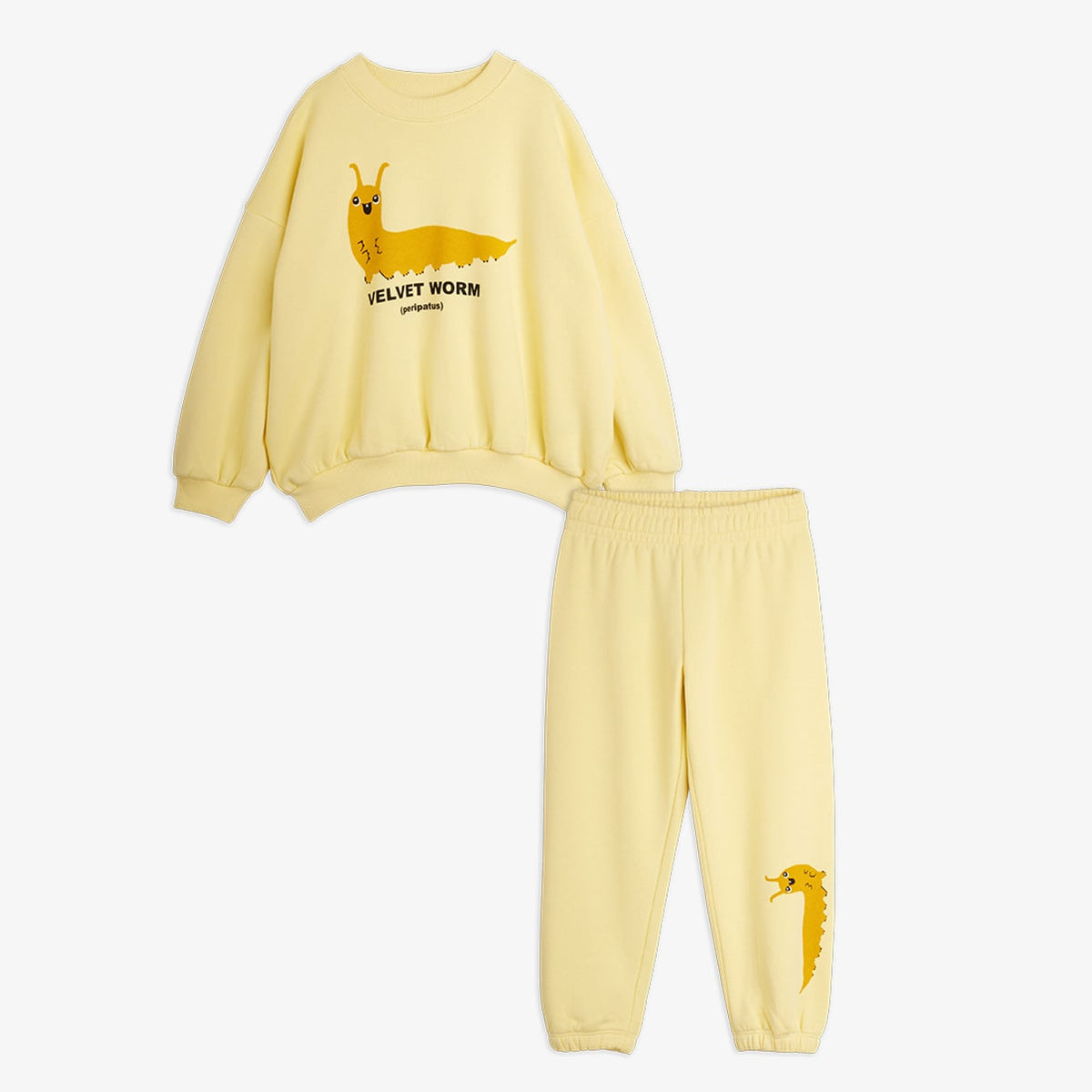 Mini Rodini Velvet Worm Sweat Set Yellow
