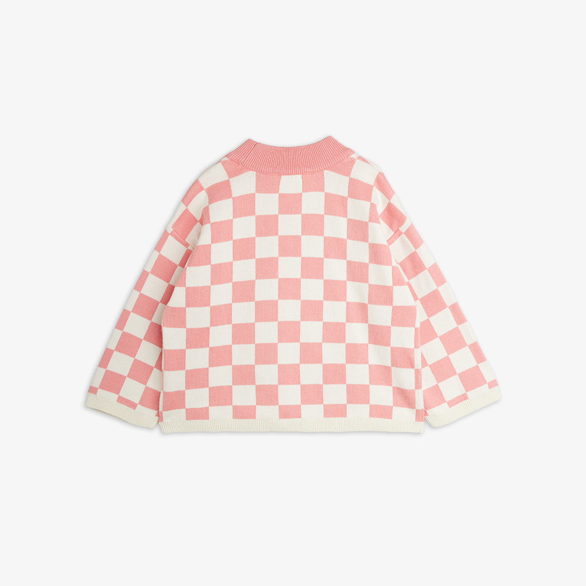 Mini Rodini Chess Check Knitted Sweater Pink