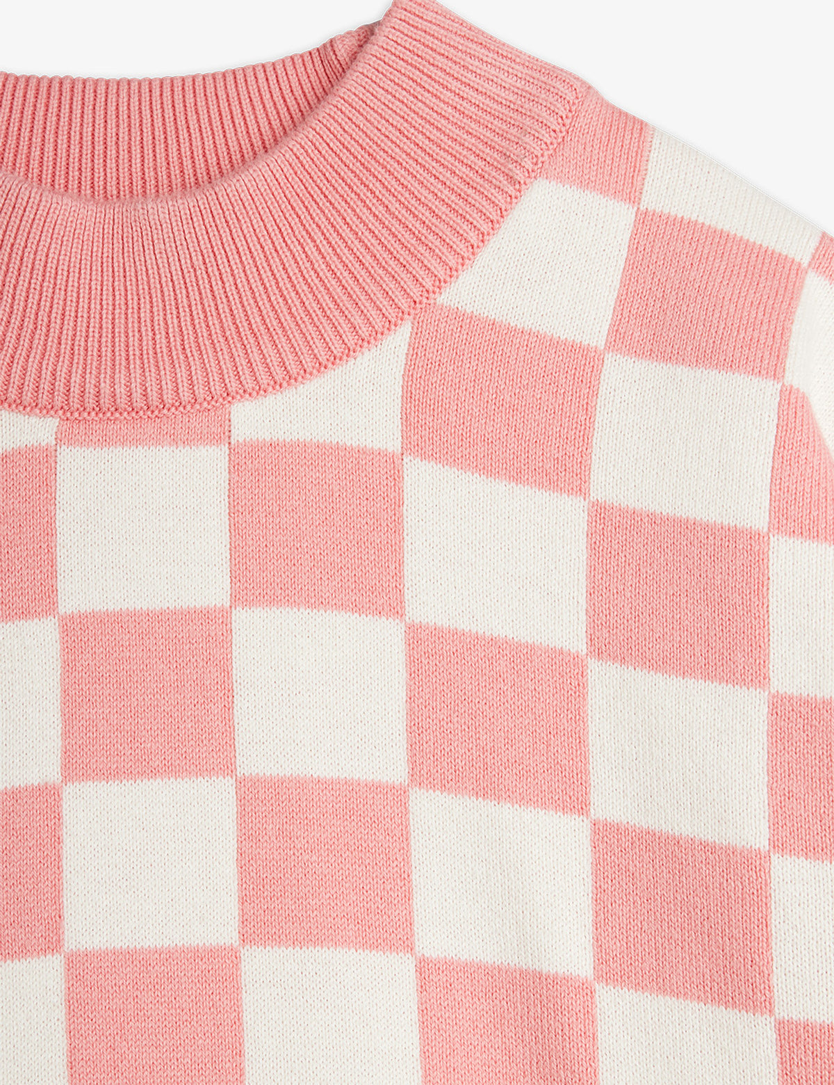 Mini Rodini Chess Check Knitted Sweater Pink