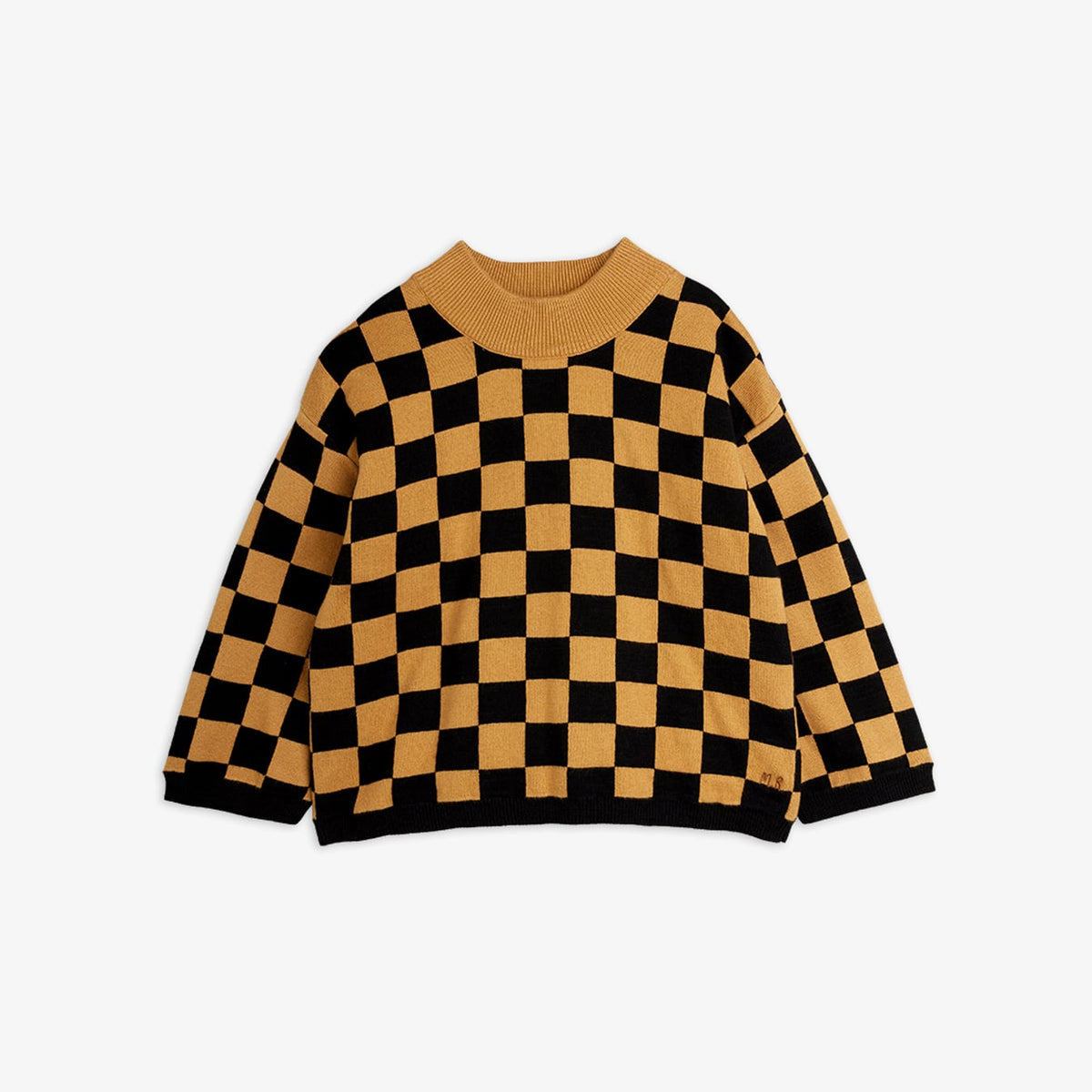 Mini Rodini Chess Check Knitted Sweater Brown