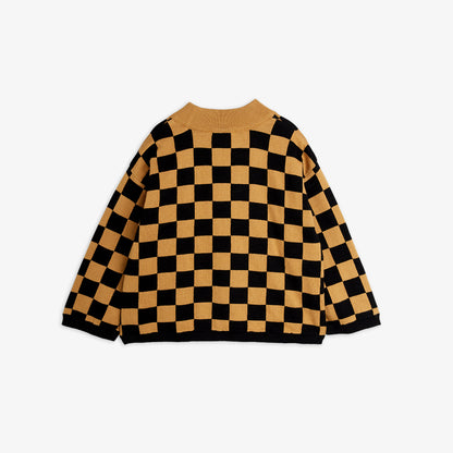 Mini Rodini Chess Check Knitted Sweater Brown