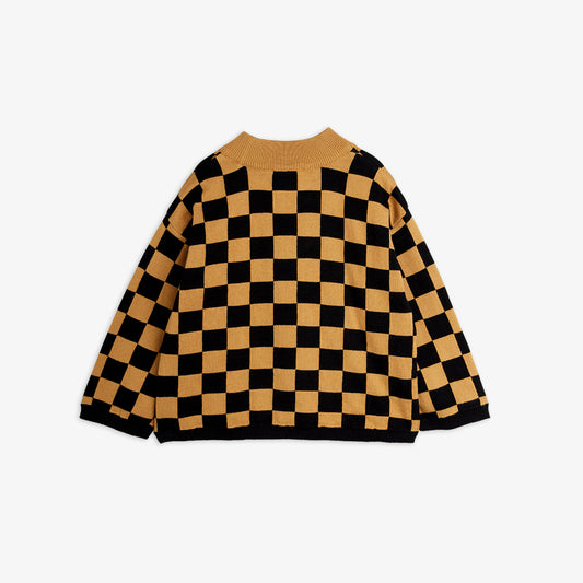 Mini Rodini Chess Check Knitted Sweater Brown