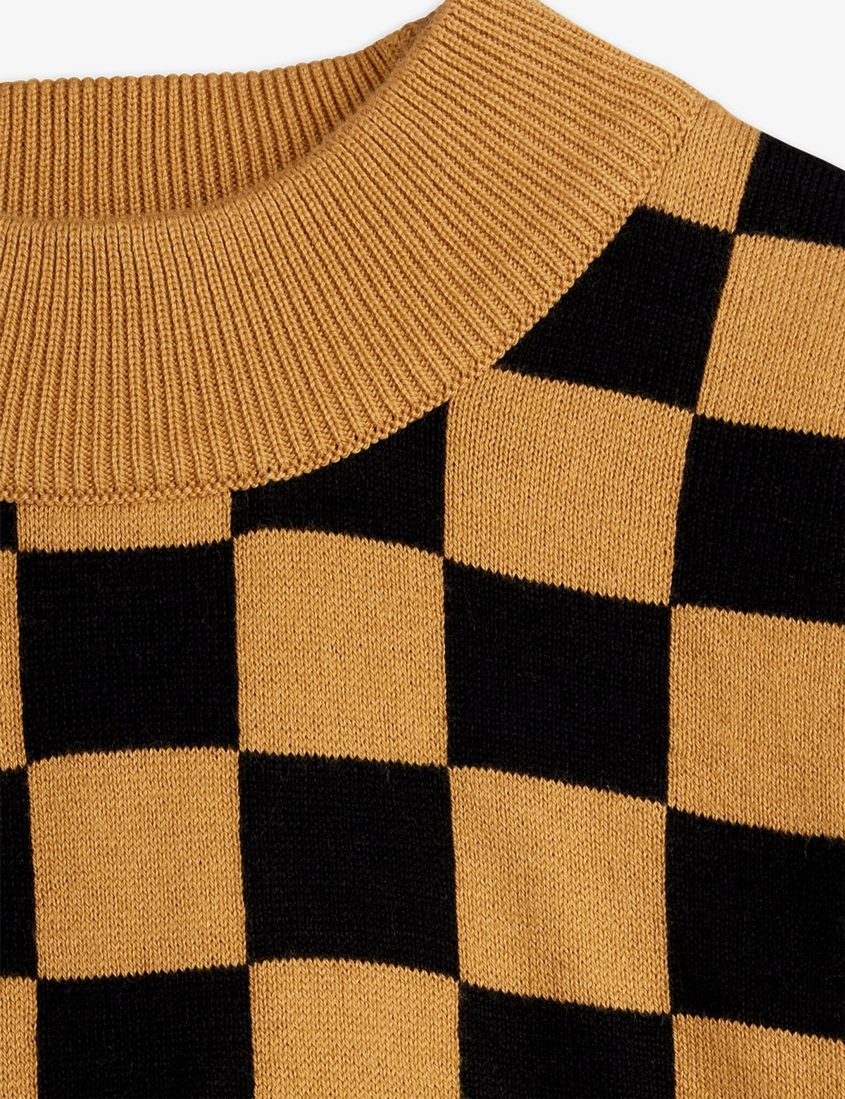 Mini Rodini Chess Check Knitted Sweater Brown