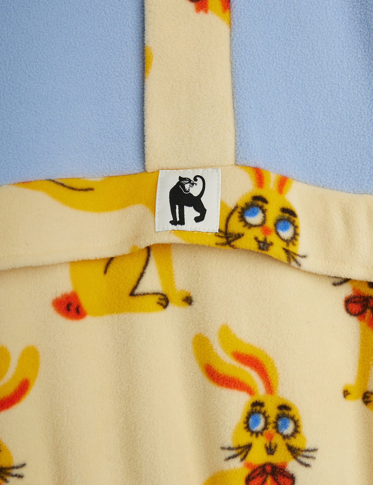 Mini Rodini Rabbits Fleece Half-Zip Sweater Yellow