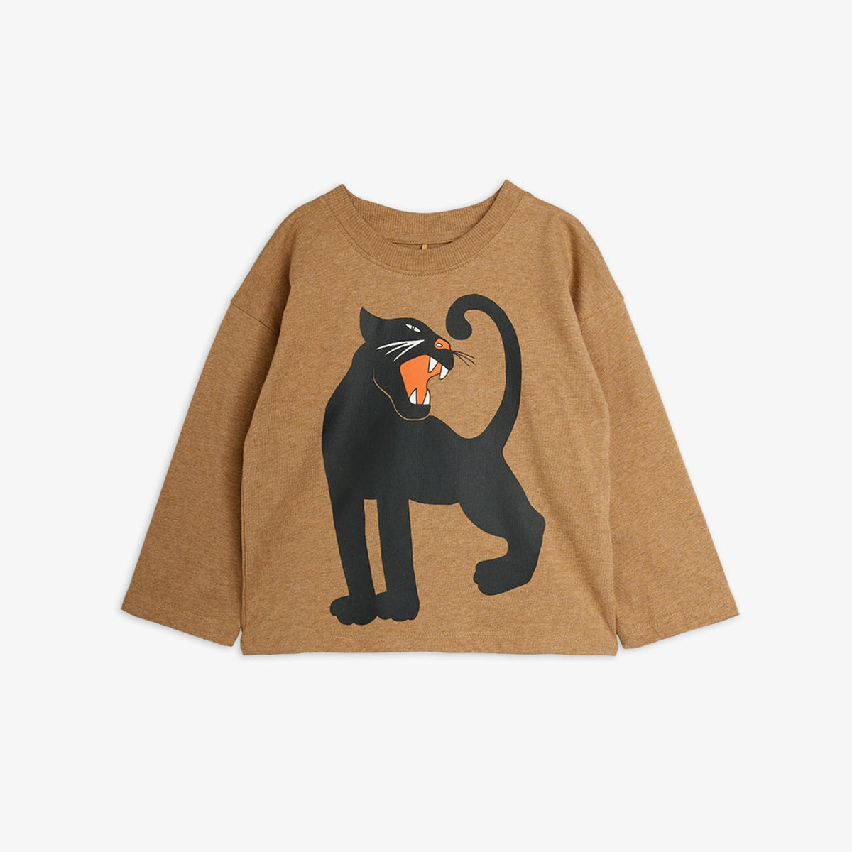 Mini Rodini Panther Melange Long Sleeve T-Shirt Brown