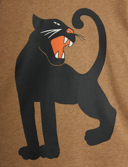 Mini Rodini Panther Melange Long Sleeve T-Shirt Brown