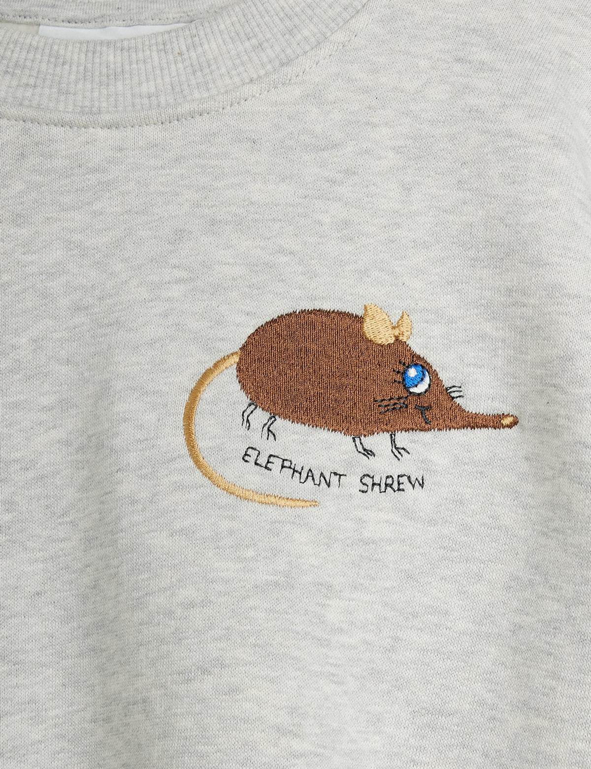 Mini Rodini Elephant Shrew Embroidered Sweatshirt Grey Melange