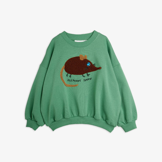 Mini Rodini Elephant Shrew Chenille Sweatshirt Green