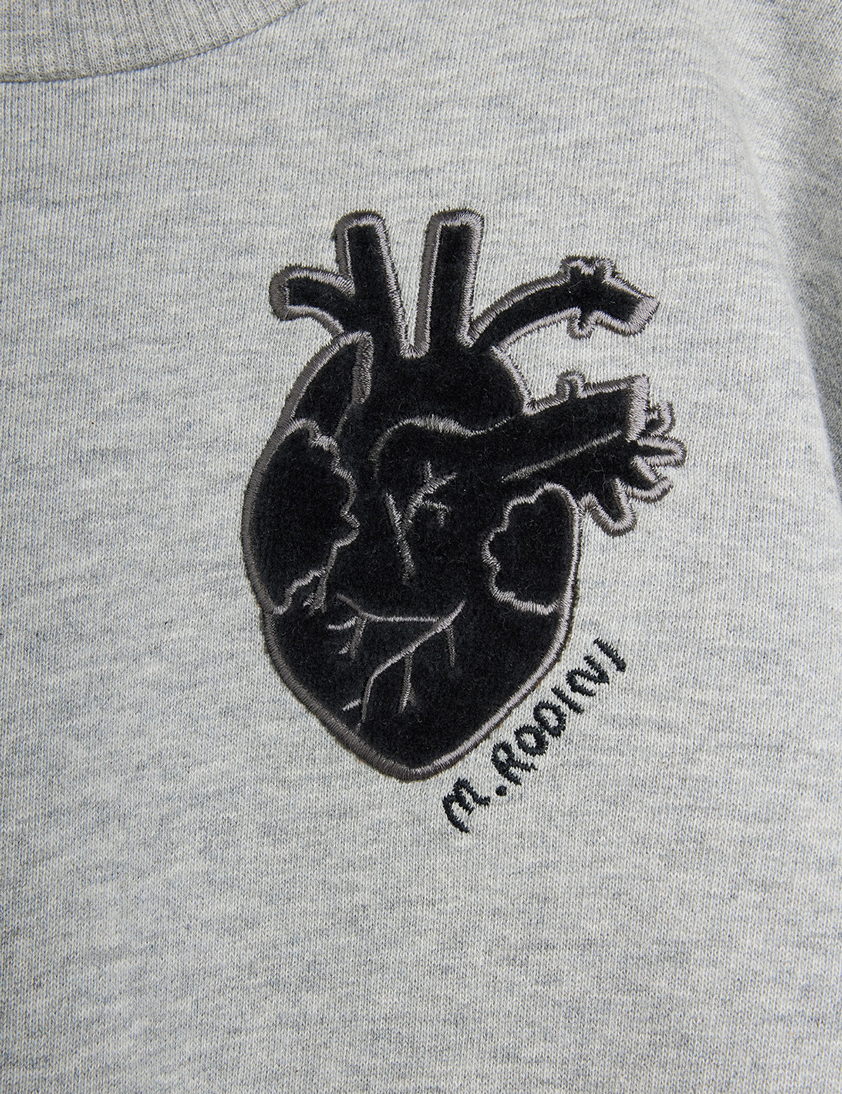 Mini Rodini Heart Appliqué Sweatshirt Grey Melange