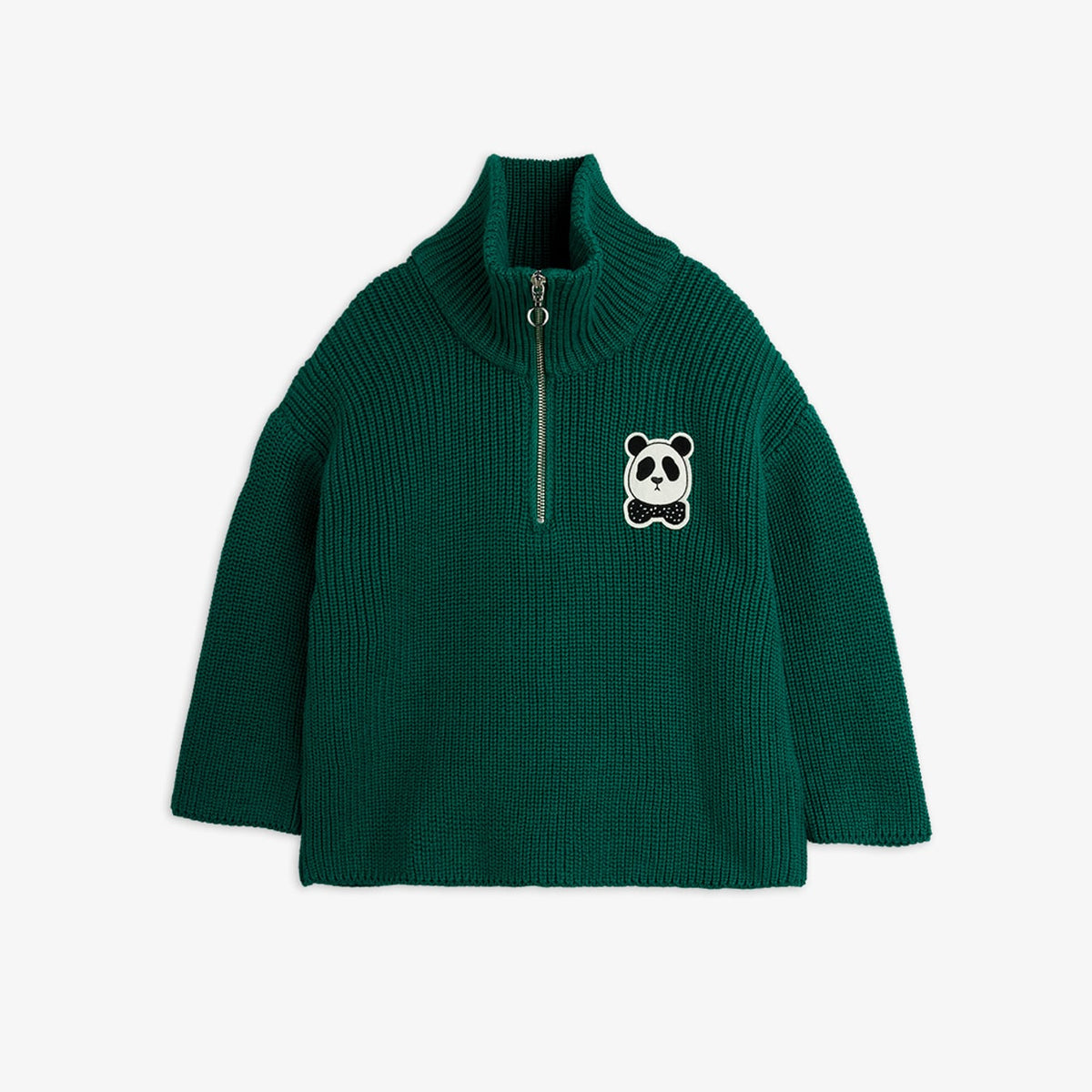 Mini Rodini Panda Chunky Knit Sweater Green