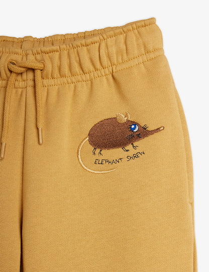 Mini Rodini Elephant Shrew Embroidered Sweatpants Beige