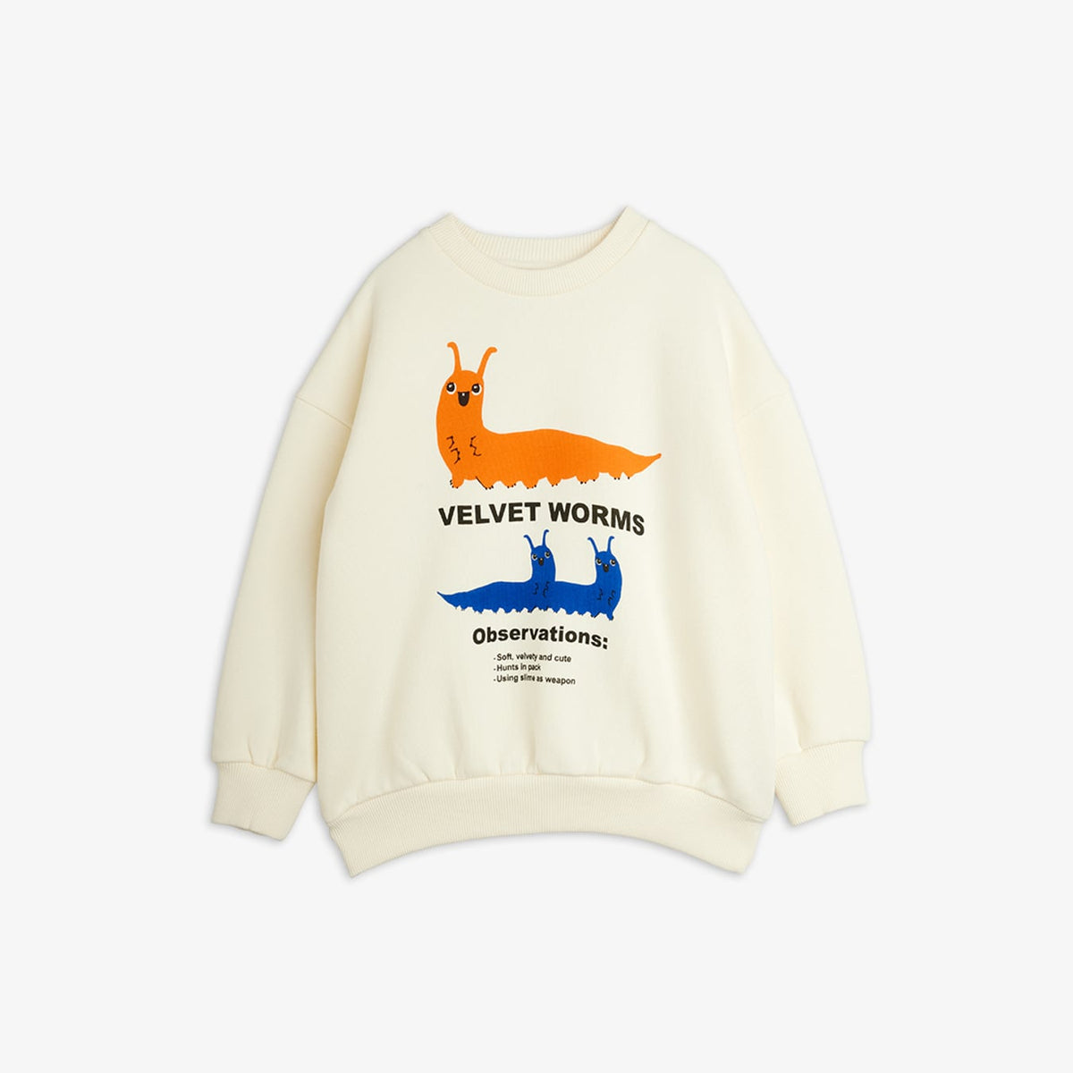 Mini Rodini Velvet Worms Observations Sweatshirt Off-white