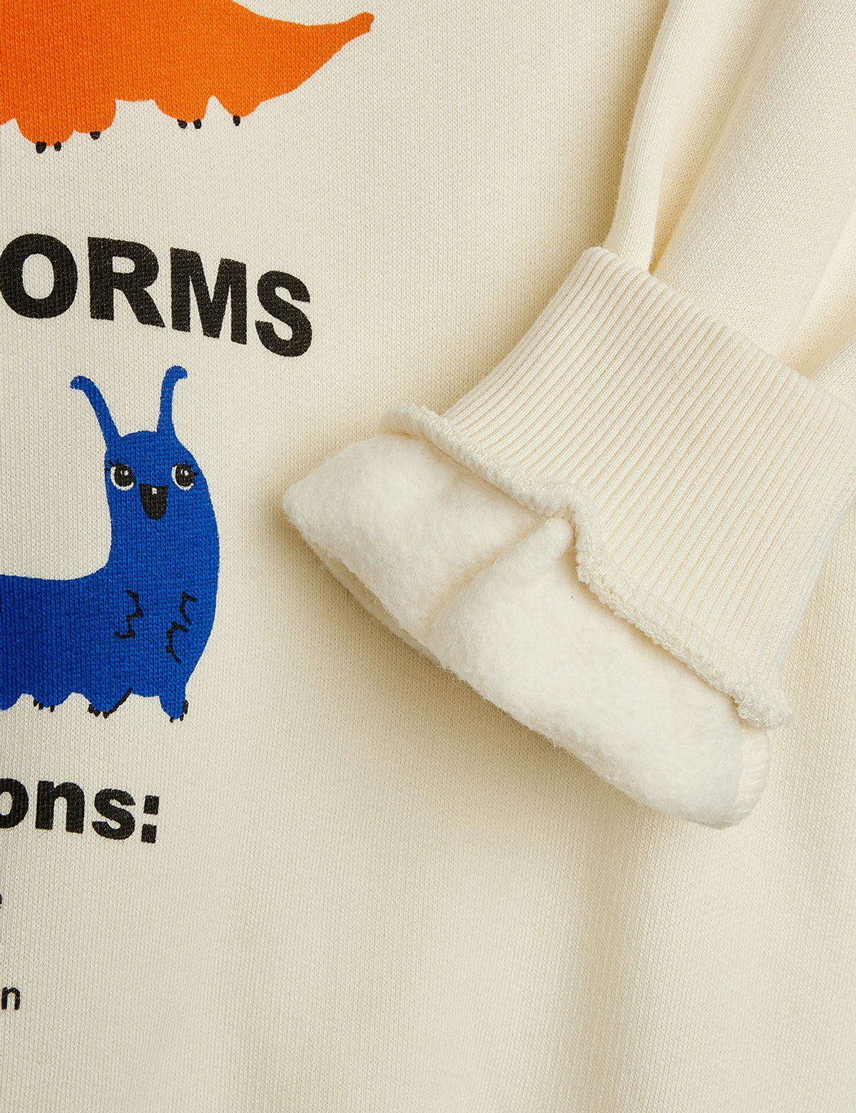 Mini Rodini Velvet Worms Observations Sweatshirt Off-white