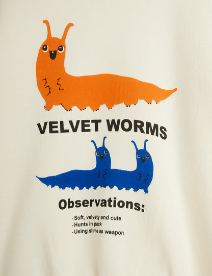 Mini Rodini Velvet Worms Observations Sweatshirt Off-white