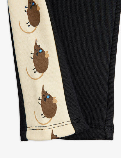 Mini Rodini Elephant Shrew Panel Sweatpants Black