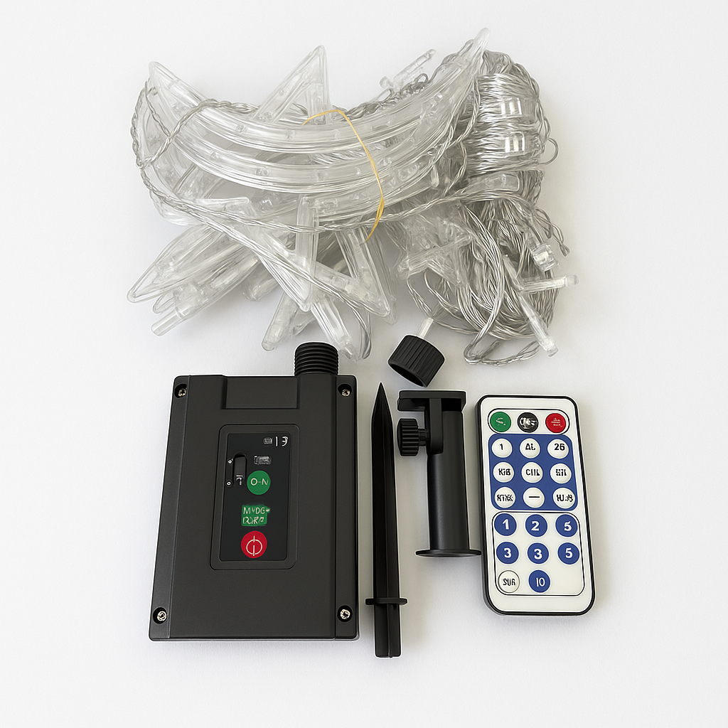 11.5ft Solar Moon Star String Light Warm Color Curtain Garde