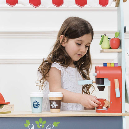 Wooden Toy Coffee Machine & Pods